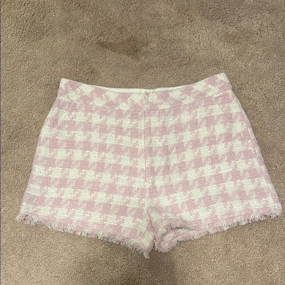 Steve Madden Pink and White High Waist Shorts